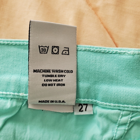 Rebecca Minkoff Turquoise Blue Thompson Twill Mid Rise Skinny Jeans size 27 - Picture 10 of 10